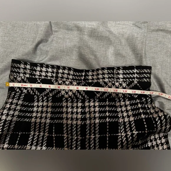 NY&CO Palazzo Pant Black Plaid Metallic 7th Avenue - Picture 8 of 15